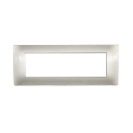 Placca in tecnopolimero 7P grigio chiaro compatibile Vimar Plana