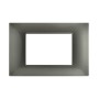 Placca 3P Tecnopolimero 12x8cm Grigio scuro compatibile Vimar Plana