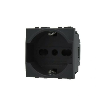 Presa Schuko 2P + T da Incasso 220V Compatibile Vimar Plana