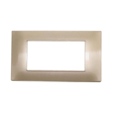 Placca in tecnopolimero 4 posti color champagne compatibile Vimar Plana