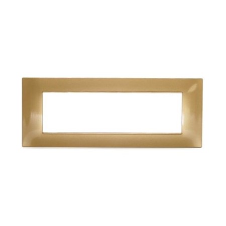 Placca in tecnopolimero 7 posti color oro compatibile Vimar Plana
