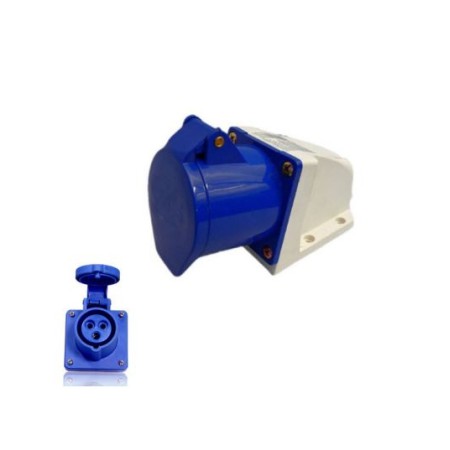 Presa elettrica industriale da parete inclinata 2P+T 32A IP44