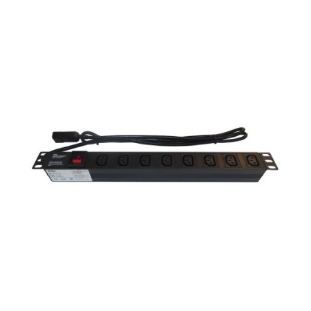 Multipresa 8 posti VDE C13 per armadio rack 19" con interruttore luminoso