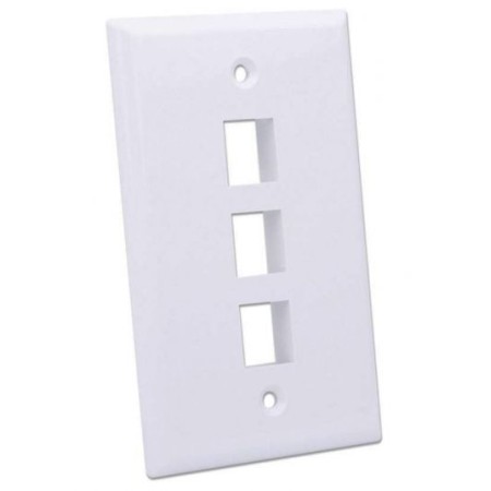Placca per frutti keystone 3 posti bianca Intellinet