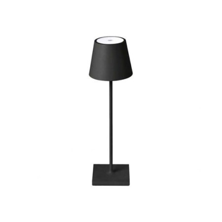 Lampada LED ricaricabile da tavolo 3W dimmerabile in metallo nero