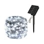 Striscia LED luce fredda in filo di rame 10m 100 led con pannello solare