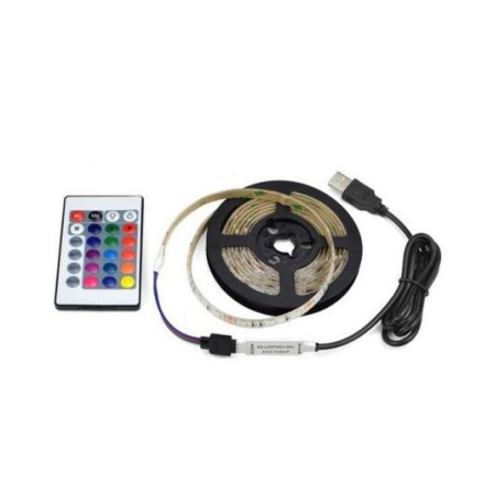 Striscia LED RGB 2m IP65 cavo di alimentazione USB con telecomando
