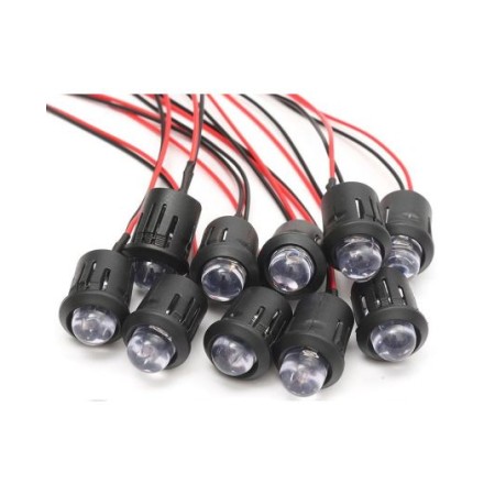 Indicatore LED 12V 10mm luce arancione confezione da 10 pezzi
