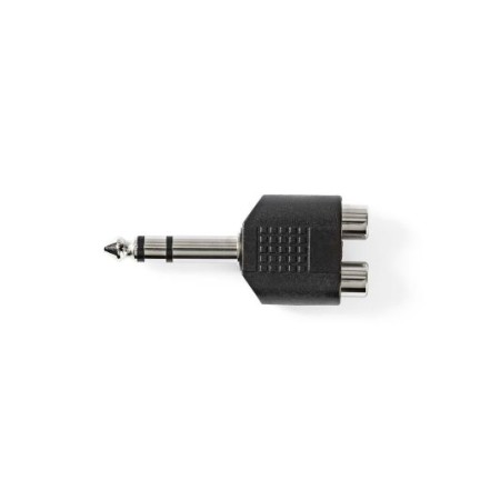 Adattatore audio stereo Maschio da 6,35 mm - 2x Femmina RCA 10 pezzi Nero