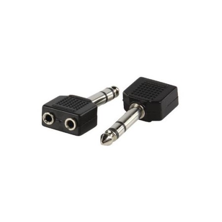 Adattatore Audio Stereo 6.35 mm Maschio-2x 3.5 mm Femmina Nero