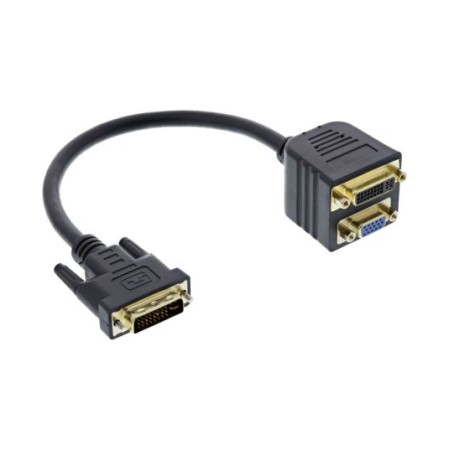 Cavo adattatore sdoppiatore da DVI-I 24+5 pin a DVI-I 24+5 pin e VGA