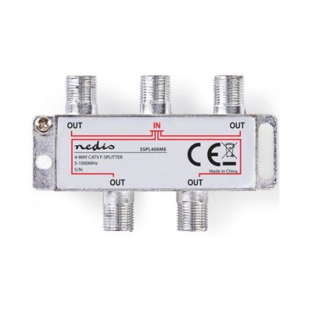 Splitter F CATV Attenuazione Max.8,0dB 5-1000MHz 4 Uscite