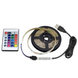 Striscia LED RGB 5m IP65 cavo di alimentazione USB con telecomando