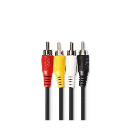 Cavo Video RCA 4x RCA maschio-maschio 2m nero
