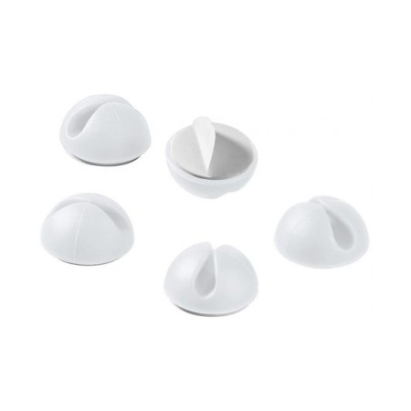 Clip fissacavo adesiva bianca diametro massimo 7,8 mm 5 pezzi