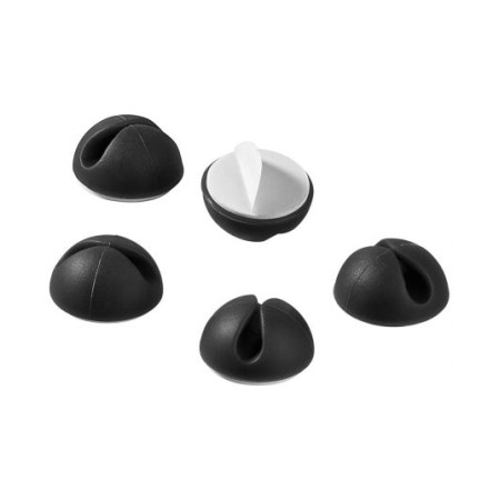 Clip fissacavo adesiva nera diametro massimo 7,8 mm 5 pezzi