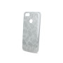 Cover per iPhone X in silicone TPU Slim Design Foglie Glitter