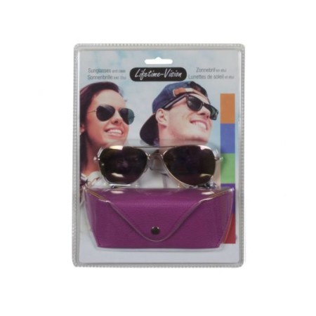 Occhiali da sole con custodia Lifetime Vision - fucsia