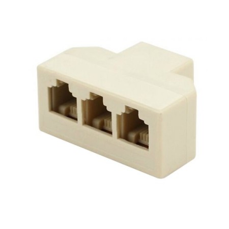 Splitter telefonico RJ11 1IN femmina/3OUT femmina 2 poli