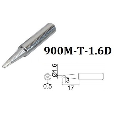 Punta di ricambio per stilo saldante 900M-T-1.6D, 1.6mm, HAKKO