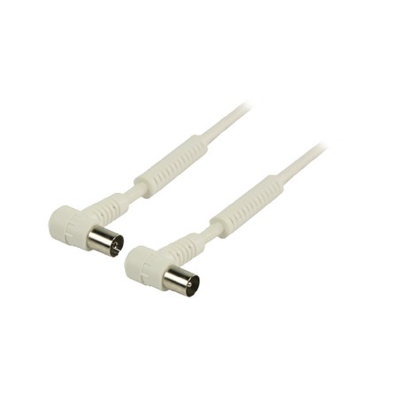 Cavo Coassiale 100 dB ad Angolo Coassiale Maschio - Femmina Coax (IEC) 20m Bianco