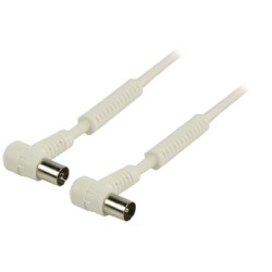 Cavo Coassiale 100 dB ad Angolo Coassiale Maschio - Femmina Coax (IEC) 25m Bianco