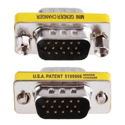 Mini Gender Changer VGA DB 15 poli HD M/M