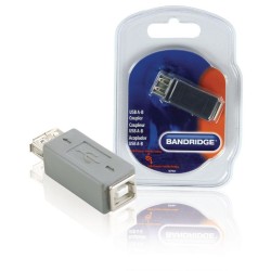 Adattatore USB 2.0 USB A Femmina - B Femmina Grigio