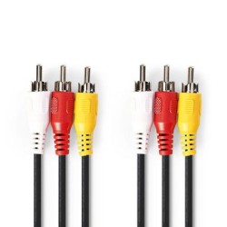 Cavo Video Composito 3x RCA maschio - 3x RCA maschio 2.0 m Nero