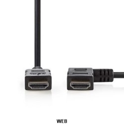 Cavo HDMI Alta Velocità con Ethernet Connettore HDMI - Connettore HDMI Con angolo a destra 2m Nero