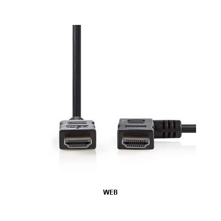 Cavo HDMI Alta Velocità con Ethernet Connettore HDMI - Connettore HDMI Con angolo a destra 2m Nero