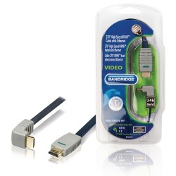 Cavo HDMI piatto ad alta velocità con Ethernet connettore ad angolo di 270° 1m Bandridge