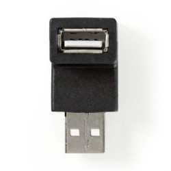 Adattatore USB 2.0 A maschio-A femmina Con angolo a 90° Nero