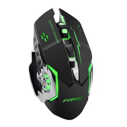 Mouse da gaming LED wireless con batteria ricaricabile incorporata nero FV-W502