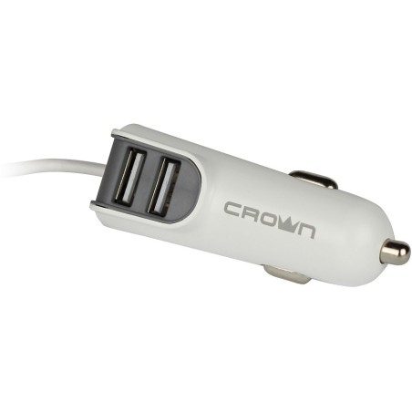 Caricabatterie per auto con due porte USB 3.1A e cavo micro USB Crown Micro