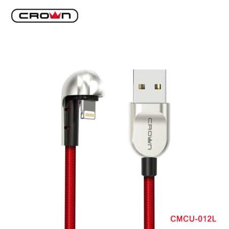 Cavo di ricarica e sincronizzazione telato 1m 2A USB Lightning Crown Micro