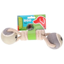 Gioco per cane in corda con due palline Pet Toys