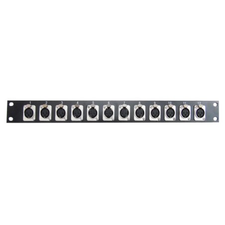 Pannello rack 12 XLR Femmina nero