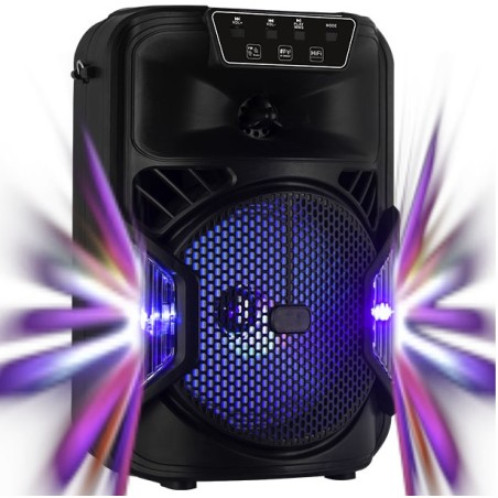 Cassa acustica portatile 8" 20W Luce LED Bluetooth/Radio/USB