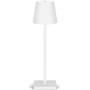 Lampada LED ricaricabile da tavolo 3W dimmerabile in metallo bianco