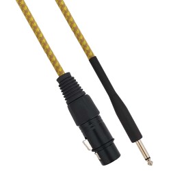 Cavo XLR Cannon femmina a Jack 6.35 maschio 1.5 metri Mono - Giallo/Marrone