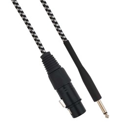 Cavo XLR Cannon femmina a Jack 6.35 maschio 1.5 metri Mono - Bianco/Nero