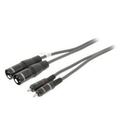 XLR Cavo Stereo 2x XLR 3-Pin Maschio - 2x RCA Maschio 3.0 m Grigio Scuro