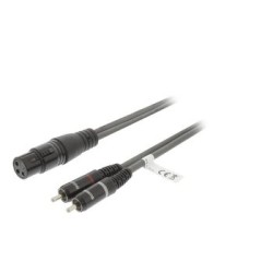 XLR Cavo Stereo XLR 3p (F) - 2x RCA Maschio 3.0 m Grigio Scuro