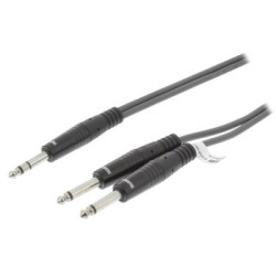 Stereo Cavo Audio 6.35 mm Maschio - 2x 6.35 mm Maschio 3.0 m Grigio Scuro